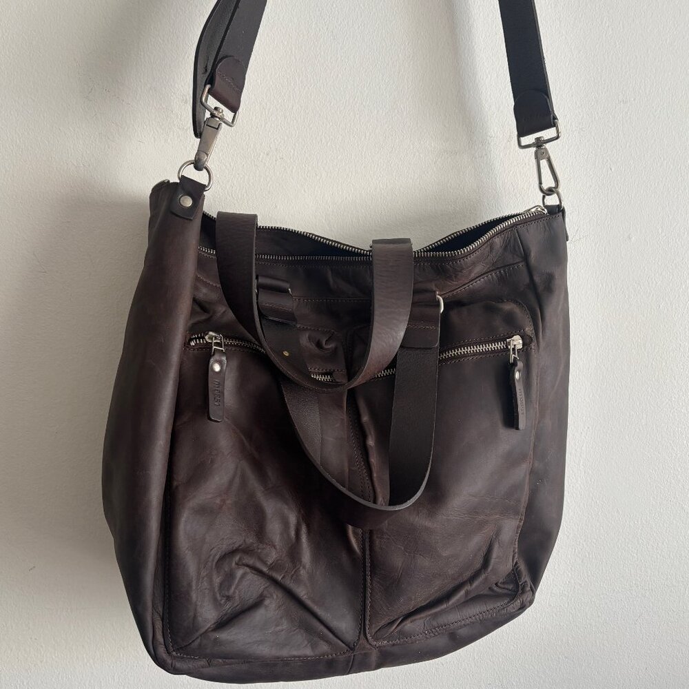 $380 MO851 Soft Brown Leather Crossbody/Shoulder Bag, Messenger / Tote - Picture 2 of 7